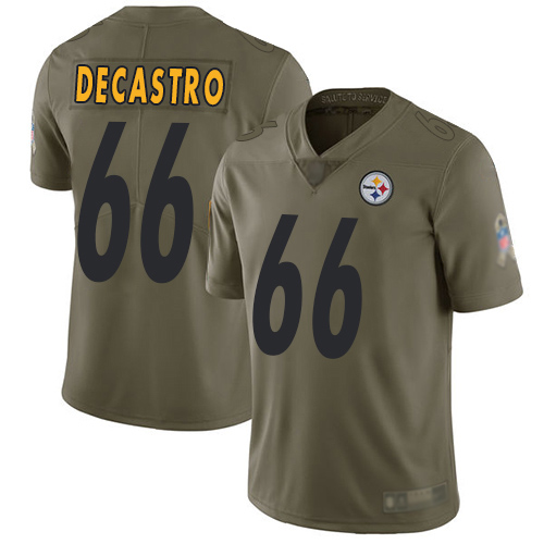 Youth Pittsburgh Steelers Football #66 Limited Olive David DeCastro 2017 Salute to Service Nike NFL Jersey->youth nfl jersey->Youth Jersey